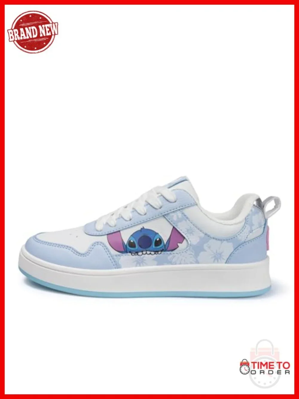 Disney Stitch Lace Up Fashion Sneakers Character Athletic Lifestyle Shoes